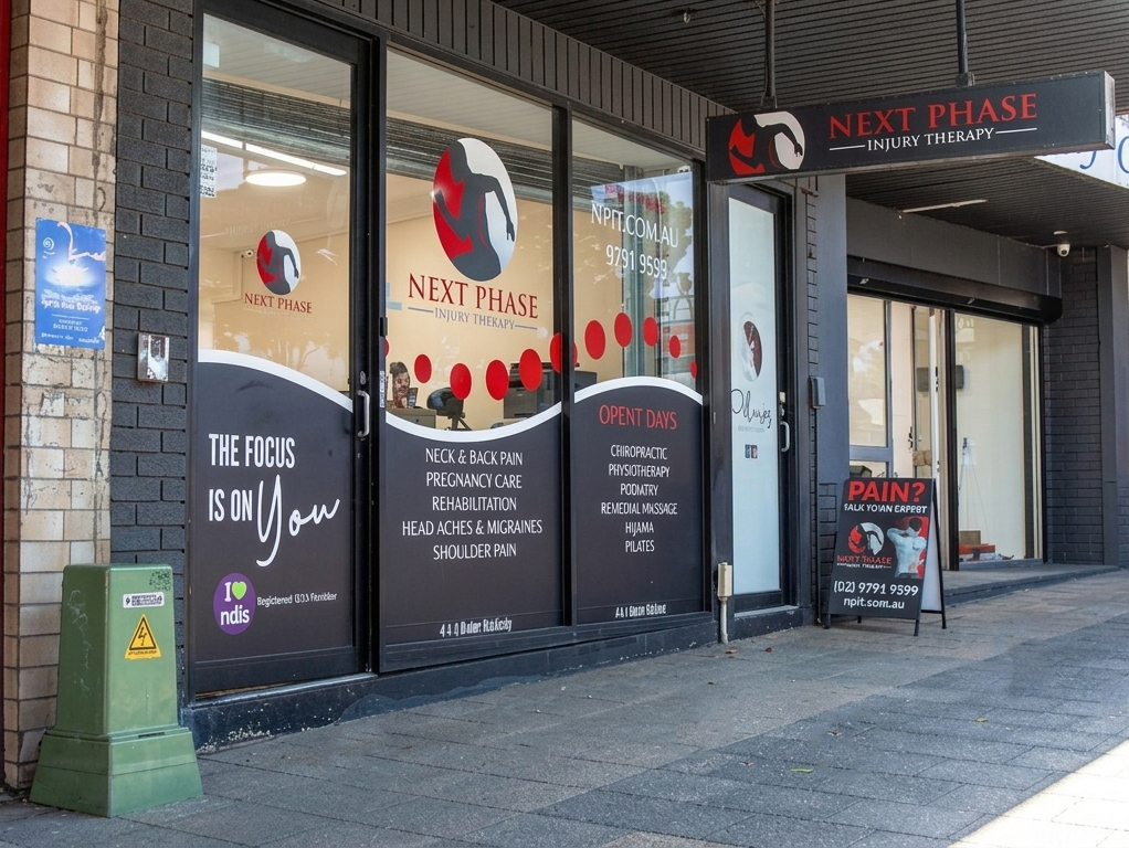 Next Phase Injury Therapy shopfront — 444 Hume Hwy, Yagoona